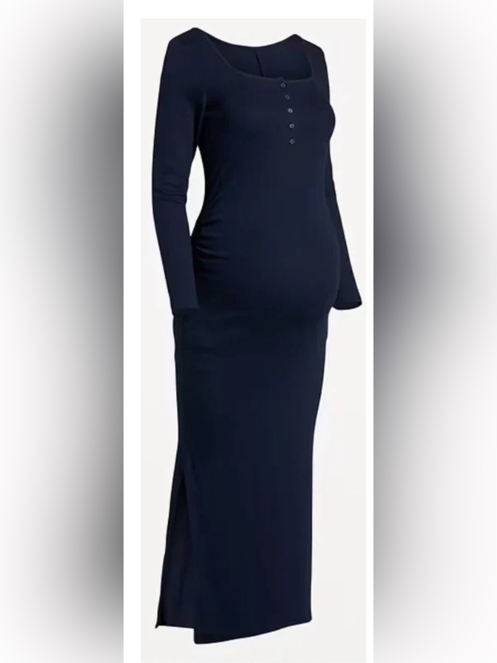 Old Navy Maternity Long Sleeve Scoop Neck Maxi Dress in Navy
